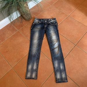 Miss Me Skinny acid type wash jeans size 26